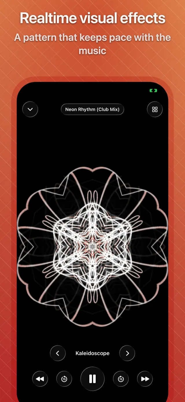 A full-screen music visualizer